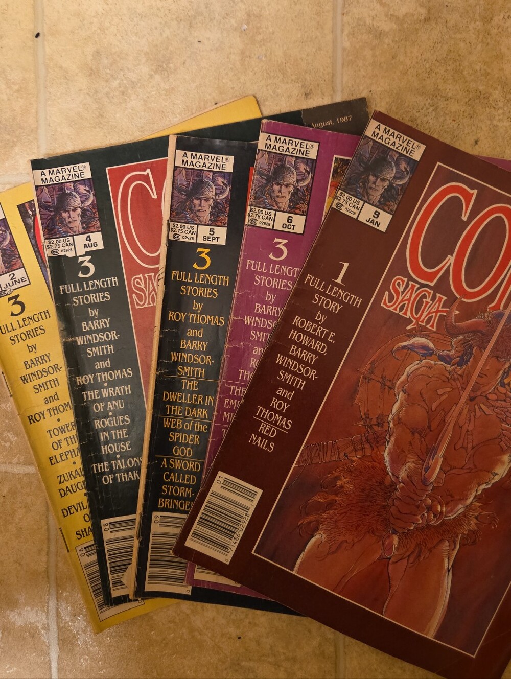 Comic Saga Magazine Comic #2, 4, 5, 6 And #9. (Vintage) 1987-1988